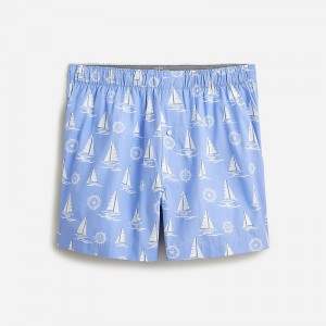 Men's J.Crew Printed Boxers Sea Sailor Blue White USA OHWAYLF87