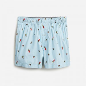 Men's J.Crew Printed Boxers Summer Refreshers Blue USA AJRZGVE15