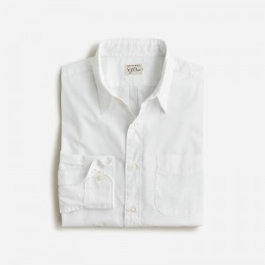 Men's J.Crew Relaxed Secret Wash cotton poplin Shirts White USA LNIJZSO17