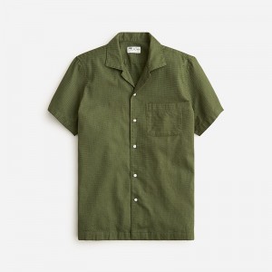 Men's J.Crew Relaxed short-sleeve textured cotton camp-collar Shirts Balsam USA VCKHRZO48