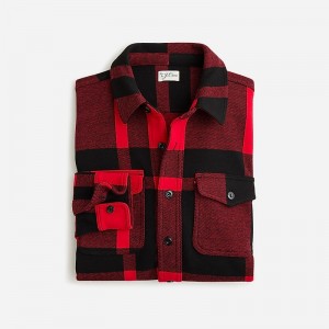 Men's J.Crew Seaboard soft-knit Shirts May Plaid Red Black USA GWOSJYC04