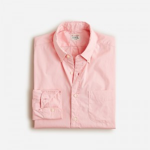 Men's J.Crew Secret Wash cotton poplin Shirts Warm Pink USA SCKYXAE07