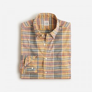 Men's J.Crew Secret Wash cotton poplin Shirts Seb Gold Multi USA SKILJFW92