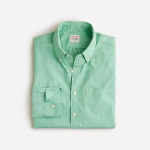 Men's J.Crew Secret Wash cotton poplin Shirts Warm Clover End On End USA EMSZNXU37