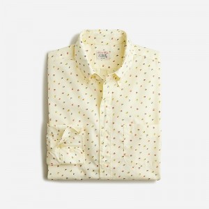 Men's J.Crew Secret Wash cotton poplin Shirts Small Ditsy Ivory Multi USA EGUBQVK84