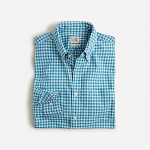 Men's J.Crew Secret Wash cotton poplin Shirts Kahlil Ivory Blue USA JYXOIZE38