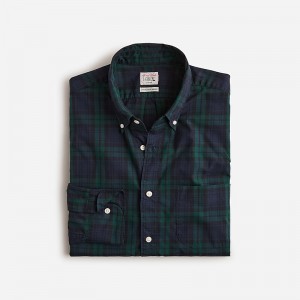 Men's J.Crew Secret Wash cotton poplin Shirts Neiman Plaid Green Navy USA TBUWSOZ51