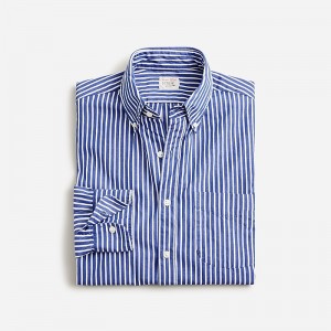 Men's J.Crew Secret Wash cotton poplin Shirts Michael Blue White USA QAZYTGH96