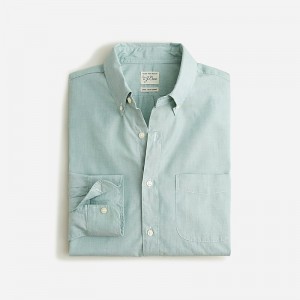 Men's J.Crew Secret Wash cotton poplin Shirts Lamppost Green Eoe USA XRHEFDL30