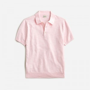 Men's J.Crew Short-sleeve cotton-blend sweater Polo Shirts Cotton Candy USA ACSZTNJ78