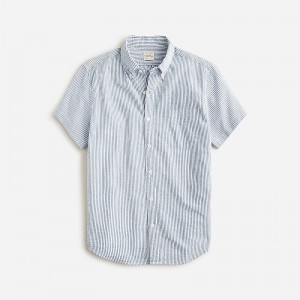 Men's J.Crew Short-sleeve seersucker with point collar print Shirts Seersucker Stripe Fade USA QUIZJRS17