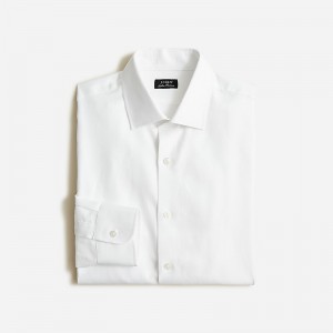 Men's J.Crew Slim-fit Ludlow Premium fine cotton dobby Dress Shirt White USA ITYKVNM67