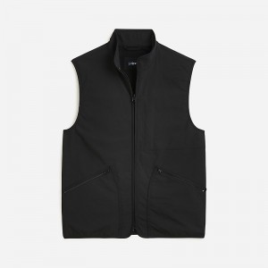 Men's J.Crew Stretch tech Vest Black USA IDARYKC79