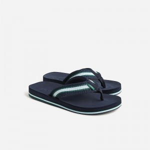 Men's J.Crew Striped Flip-flops Darkest Indigo USA XWSJYIF96