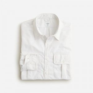 Men's J.Crew Sun recycled nylon Shirts White USA FAPDINS25