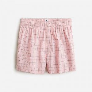 Men's J.Crew Thomas Mason® for J.Crew cotton Boxers Caleb Check Pink Multi USA JRBOIYG49