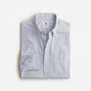 Men's J.Crew Thomas Mason® for J.Crew washed poplin Shirts Silver Multi Stripe Bl USA IZXLYWQ84