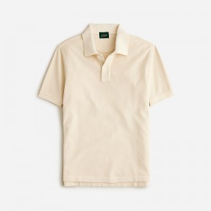 Men's J.Crew Washed piqué Polo Shirts Natural USA OXASGMW87