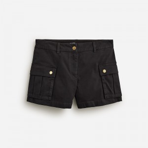 Women's J.Crew 4" cargo chino Shorts Black USA IKQARFX43