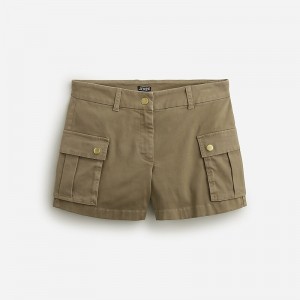 Women's J.Crew 4" cargo chino Shorts Umber Olive USA MVWPLTO21