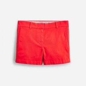 Women's J.Crew 4" stretch chino Shorts Belvedere Red USA EISWCBN81