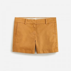 Women's J.Crew 4" stretch chino Shorts Burnt Caramel USA EVTXBYQ85