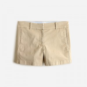 Women's J.Crew 4" stretch chino Shorts Khaki USA ZPYSCTX46