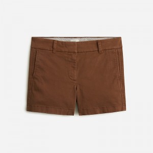 Women's J.Crew 4" stretch chino Shorts Tarnished Brown USA IUPJEFA41