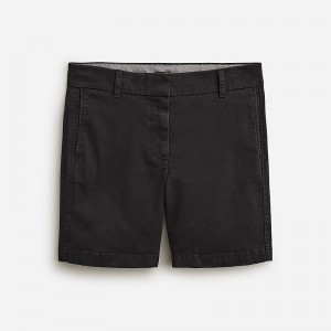 Women's J.Crew 7" stretch chino Shorts Black USA QEBJIZD97