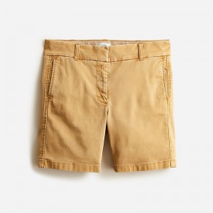 Women's J.Crew 7" stretch chino Shorts Honey Brown USA MFOIDXY19