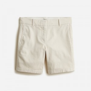 Women's J.Crew 7" stretch chino Shorts Stone USA WCFVGBE40