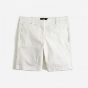 Women's J.Crew 7" stretch chino Shorts White USA YHCSUED43