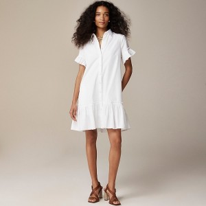 Women's J.Crew Amelia Shirtdress White USA WOJZBHC49