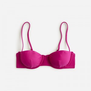 Women's J.Crew Balconette underwire Bikini Top Magenta Orchid USA MYBCKJE65