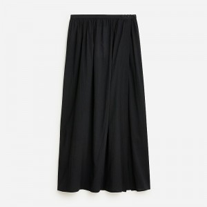 Women's J.Crew Beach cotton midi Skirts Black USA LTOGXWI57