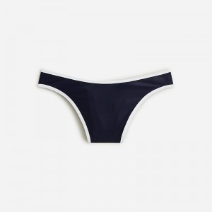 Women's J.Crew Belted '90s high-leg Bikini Bottom Navy USA PETQCGR85