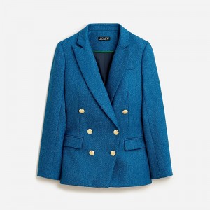 Women's J.Crew Brynn Blazers Aqua Blue Herringbone USA GZLUSPX38