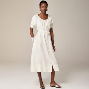 Women's J.Crew Button-up midi Dress Natural USA BOMCLAE21