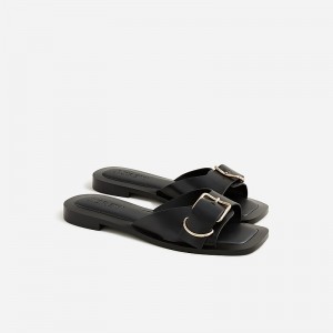 Women's J.Crew Callie Sandals Black USA XFRZODT02