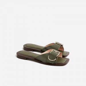 Women's J.Crew Callie Sandals Rich Olive USA XWGMQEF57