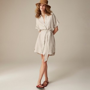 Women's J.Crew Capitaine Shirtdress Flax USA XKZIDCB14