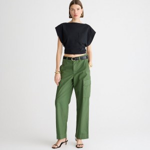 Women's J.Crew Cargo ripstop cotton Pants Utility Green USA AVLTKRX76