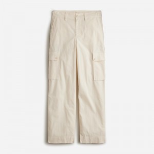 Women's J.Crew Cargo ripstop cotton Pants Natural USA VMOGHBS49