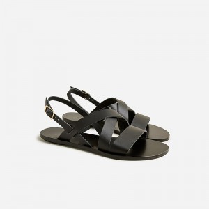 Women's J.Crew Carsen made-in-Italy slingback Sandals Black USA TMOPFXI50