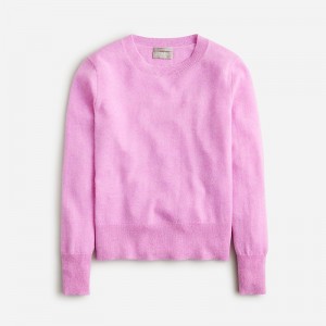 Women's J.Crew Cashmere classic-fit crewneck Sweaters Hthr Neon Orchid USA HNXKIUV30