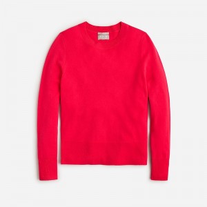 Women's J.Crew Cashmere classic-fit crewneck Sweaters Neon Berry Red USA URDIXHA27