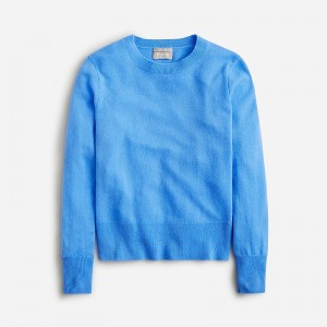 Women's J.Crew Cashmere classic-fit crewneck Sweaters Mountain Bluebird USA IYSBHLE67