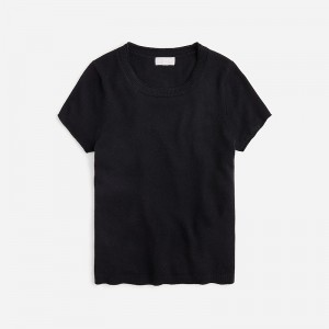 Women's J.Crew Cashmere relaxed T-shirts Black USA JNSELZV62