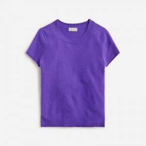 Women's J.Crew Cashmere relaxed T-shirts Neon Purple USA JYOHBPT18