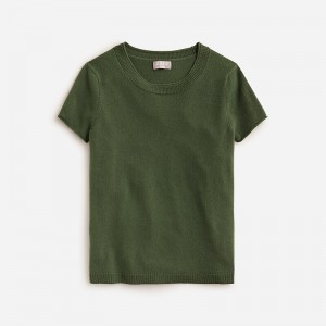 Women's J.Crew Cashmere relaxed T-shirts Utility Green USA IDXAZUM65